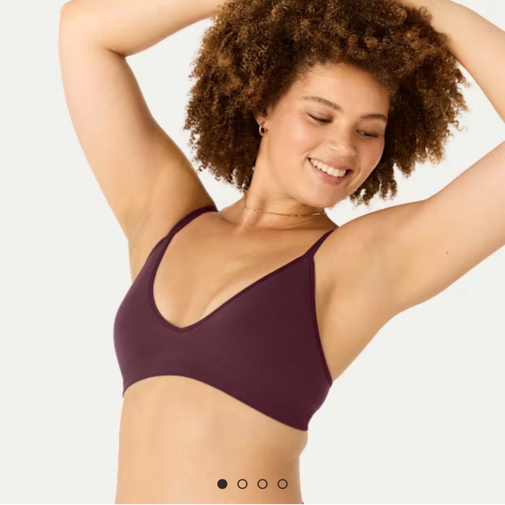 Bombas Women's Seamless Triangle Bralette - burgundy / Medium/Large
